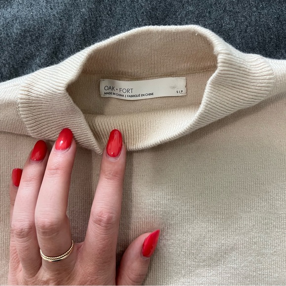 OAK + FORT Cropped Mockneck Sweater - Picture 3 of 7